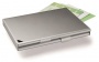 Névjegykártyatartó tárca, fém, 20 db-os, DURABLE CARD BOX DUO, ezüst