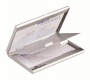 Névjegykártyatartó tárca, fém, 20 db-os, DURABLE CARD BOX DUO, ezüst
