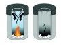 Tűzálló szemetes, fém, kerek, DURABLE Safe, fekete