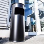 Tűzálló szemetes, kerek, hamutartóval, DURABLE Safe, fekete