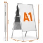 Megállító tábla, poszteres, A1, DURABLE Fold Outdoor, ezüst