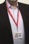 Névkitűző, Euro kivágás, 97x86 mm, DURABLE VISITOR BADGE, fehér