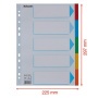 Regiszter, karton, A4, 5 részes, írható előlappal, ESSELTE Standard, színes