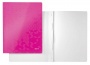Gyorsfűző, laminált karton, A4, LEITZ Wow, rózsaszín