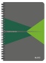 Spirálfüzet, A5, vonalas, 90 lap, laminált karton borító, LEITZ 'Office', szürke-zöld