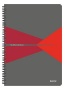 Spirálfüzet, A4, kockás, 90 lap, PP borító, LEITZ 'Office', szürke-piros