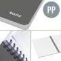 Spirálfüzet, A5, vonalas, 90 lap, PP borító, LEITZ Office, szürke-zöld
