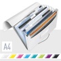 Harmonikamappa, A4, PP, 6 rekeszes, LEITZ Wow, fehér