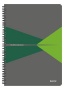 Spirálfüzet, A4, vonalas, 90 lap, laminált karton borító, LEITZ 'Office', szürke-zöld