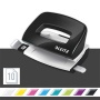 Lyukasztó, kétlyukú, 10 lap, fém, mini, LEITZ Nexxt Wow, fekete