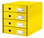 Irattároló, laminált karton, 4 fiókos, LEITZ 'Click&Store', sárga
