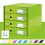 Irattároló, laminált karton, 4 fiókos, LEITZ Click&Store, zöld