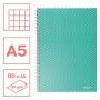 Spirálfüzet, A5, kockás, 80 lap, ESSELTE Colour`Breeze, zöld