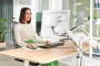 Monitor- és laptoptartó-kar, LEITZ Ergo Dual, világosszürke