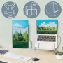 Monitor- és laptoptartó-kar, LEITZ Ergo Dual, világosszürke