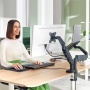 Monitor- és laptoptartó-kar, LEITZ Ergo Dual, sötétszürke