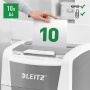 Leitz IQ AutoFeed Office 300 P4 Pro automata iratmegsemmisítő | 40x30 mm konfetti | 300 lap | 60l kosár
