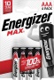 Elem, AAA mikro, 4 db, ENERGIZER 'Max'