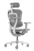 Ergohuman Ultra II vezetői forgószék | hálós háttámla és ülőlap | fejtámla | alumínium lábkereszt | szürke váz, szürke háló