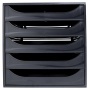 Irattároló, műanyag, 5 fiókos, EXACOMPTA Ecobox ExoBlack, fekete