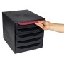 Irattároló, műanyag, 5 fiókos, EXACOMPTA Ecobox ExoBlack, fekete