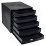 Irattároló, műanyag, 5 fiókos, EXACOMPTA Ecobox ExoBlack, fekete