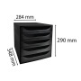 Irattároló, műanyag, 5 fiókos, EXACOMPTA Ecobox ExoBlack, fekete