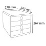 Irattároló, műanyag, 4 fiókos, EXACOMPTA Pop-Box, fehér