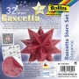 Bascetta csillag készlet, 14,5x14,5 cm, 90 g, 32 lap, FOLIA, piros-dzsungel