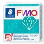 Gyurma, 57 g, égethető, FIMO 'Effect', csillámos türkiz