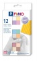 Gyurma, készlet, 12x25 g, égethető, FIMO 'Soft Pastel' 12 különböző szín
