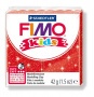Gyurma, 42 g, égethető, FIMO 'Kids', glitteres piros