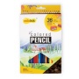 Színes ceruza készlet, hatszögletű, hegyezővel, COLOKIT, 36 különböző szín