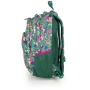 Hátizsák, iskolatáska, cipzáras, GABOL Vida, zöld, trópusi mintás