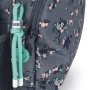 Hátizsák, iskolatáska, cipzáras, GABOL Secret, szürke, virágmintás