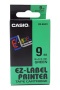 Feliratozógép szalag, 9 mm x 8 m, CASIO, zöld-fekete