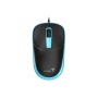 Egér, vezetékes, optikai, normál méret, USB, GENIUS 'DX-123', fekete-kék