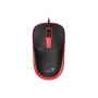 Egér, vezetékes, optikai, normál méret, USB, GENIUS 'DX-123', fekete-piros
