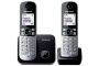 Telefon, vezeték nélküli, telefonpár, PANASONIC 'KX-TG6812PDB Duo', fekete