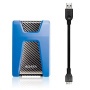 2,5 HDD (merevlemez), 2TB, USB 3.2 Gen1, ütésálló, ADATA HD650, kék