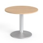 Tárgyalóasztal, kör, szürke fémlábbal, O 90 cm, MAYAH 'Freedom SV-58',  tölgy