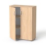 Szekrény, 3 rendező magas, kétajtós, polcokkal, MAYAH 'Freedom SV-06',  tölgy