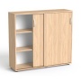 Szekrény, 3 rendező magas, tolóajtós, polcos, MAYAH 'Freedom SV-13',  tölgy