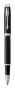 Rollertoll, 0,5 mm, ezüst színű klip, fekete tolltest, PARKER IM Royal, fekete