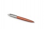 Golyóstoll, 0,7 mm, ezüst színű klip, Chelsea narancssárga tolltest, PARKER Royal Jotter, kék