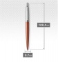 Golyóstoll, 0,7 mm, ezüst színű klip, Chelsea narancssárga tolltest, PARKER Royal Jotter, kék