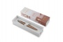 Golyóstoll, 0,7 mm, ezüst színű klip, mintás tolltest, PARKER, Royal Jotter Róma, kék