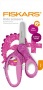 Olló, iskolai, 13 cm, FISKARS 'Glitter Kids', rózsaszín