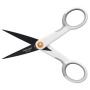 Olló, általános, tapadásmentes, 13 cm, FISKARS MicroTip Titanium, fehér