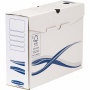 Archiválódoboz, A4+, 100 mm, FELLOWES 'Bankers Box Basic', kék-fehér